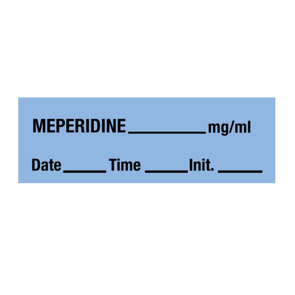 Tape, Meperidine 1/2 x 500 Blue w/Black, PK6